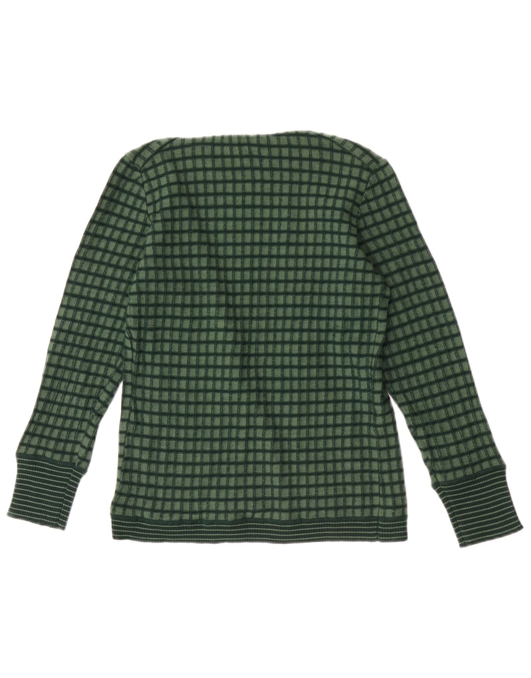 Vintage Womens Open Cardigan Sweater IT 44 Medium Green Check