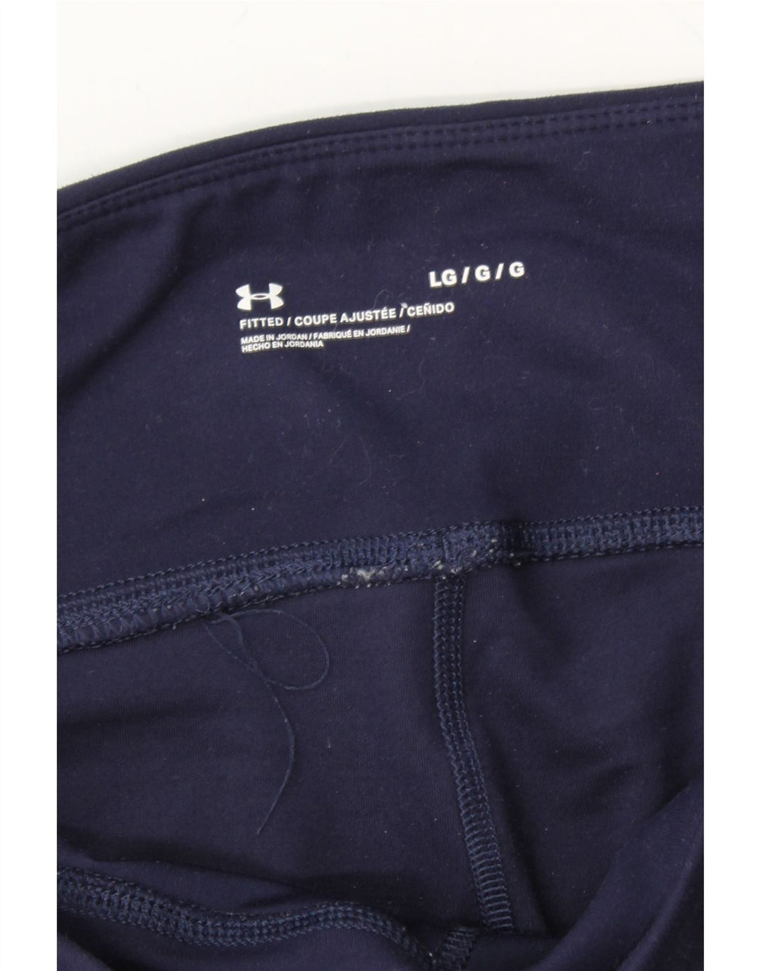 UNDER ARMOUR Womens Leggings UK 16 Large  Navy Blue Polyester Vintage Under Armour and Second-Hand Under Armour from Messina Hembry 