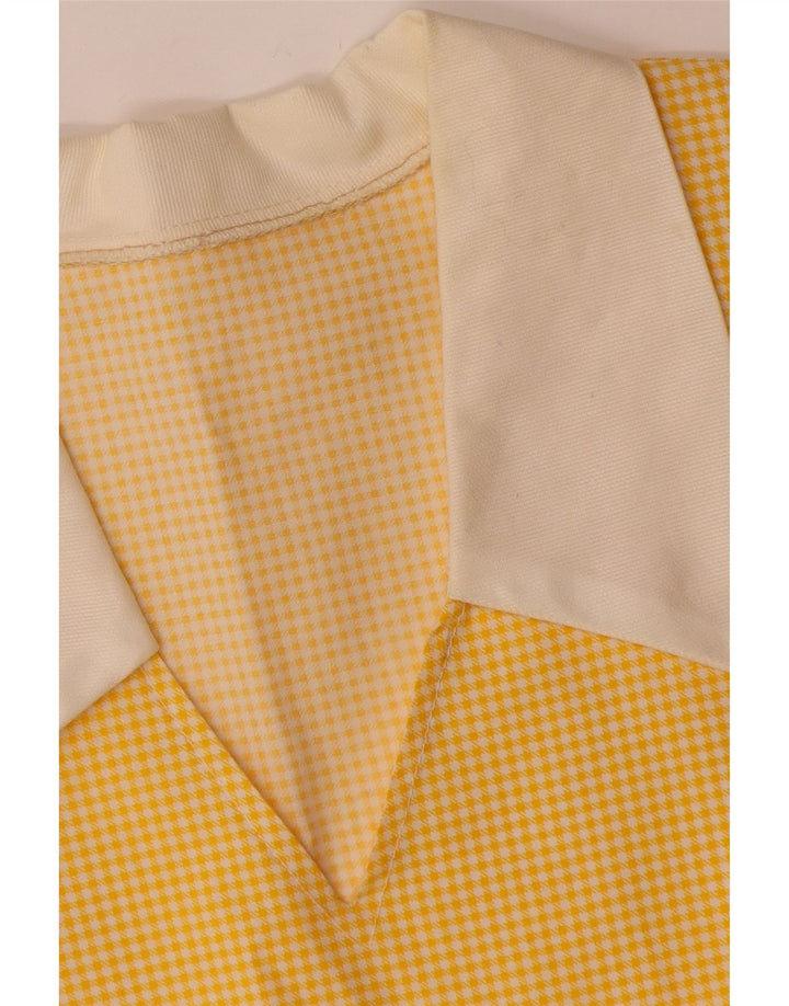 Vintage Womens A-Line Dress UK 12 Medium Yellow Gingham