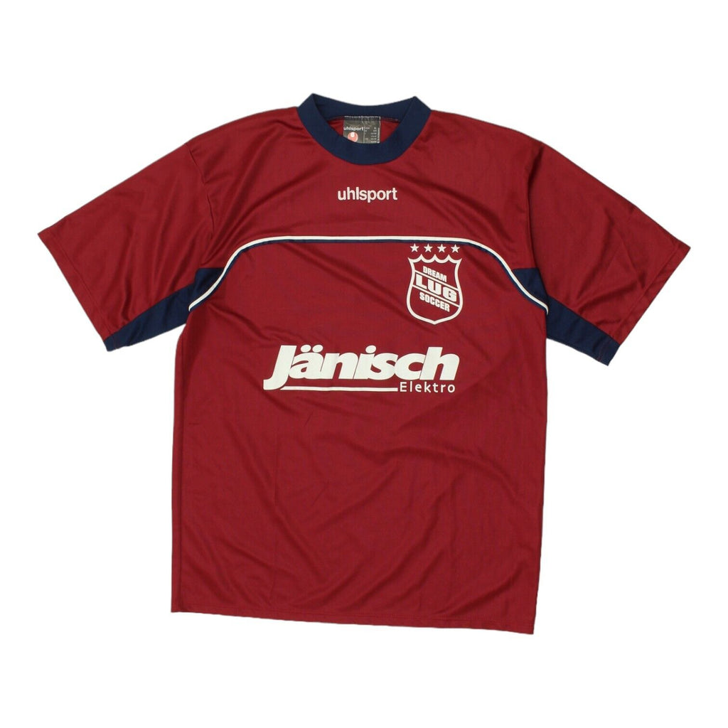 LUG Dream Soccer Uhlsport Mens Burgundy Shirt | Football Sportswear VTG | Vintage Messina Hembry | Thrift | Second-Hand Messina Hembry | Used Clothing | Messina Hembry 