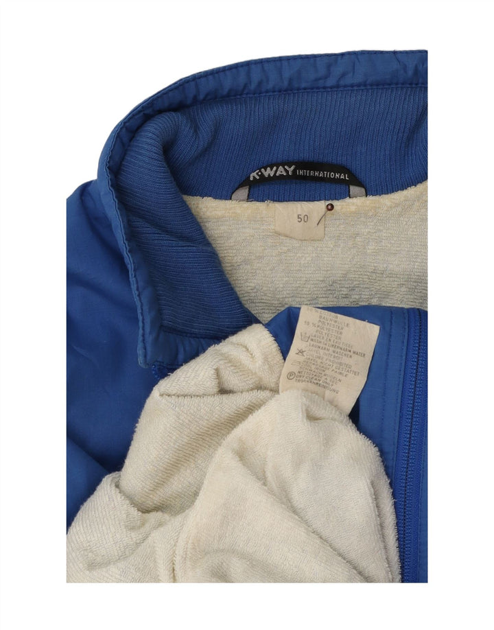 K-Way Mens Bomber Jacket IT 50 Large Blue Cotton