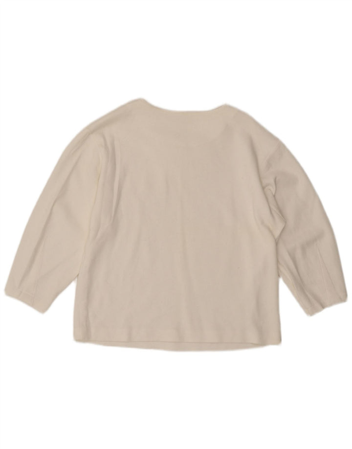 Massimo Dutti Womens Top 3/4 Sleeve UK 14 Medium White