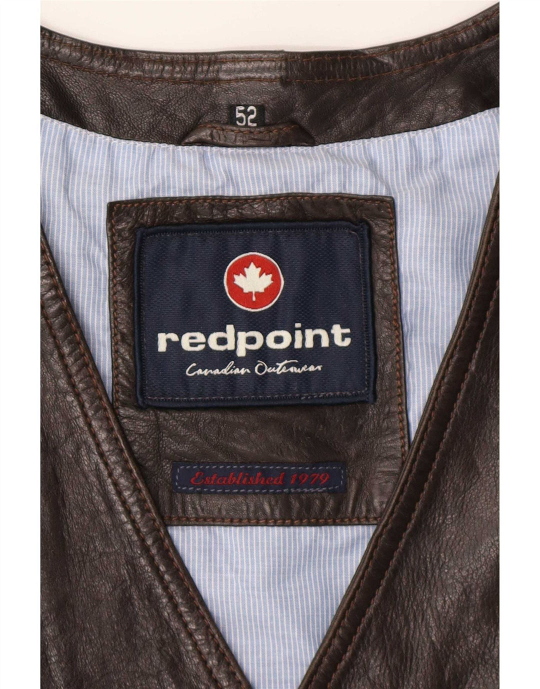 Redpoint Mens Leather Waistcoat IT 52 XL Brown