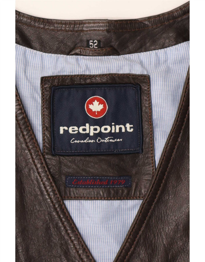 Redpoint Mens Leather Waistcoat IT 52 XL Brown
