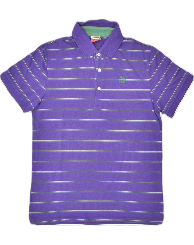 PUMA Mens Polo Shirt Small Purple Striped Cotton | Vintage | Thrift | Second-Hand | Used Clothing | Messina Hembry 