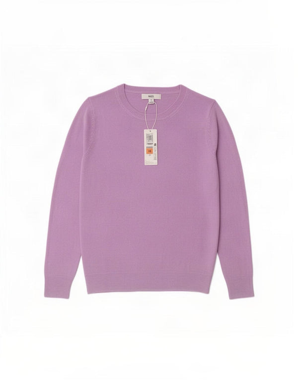 Marks & Spencer Womens Crew Neck Jumper Sweater UK 10 Small Purple