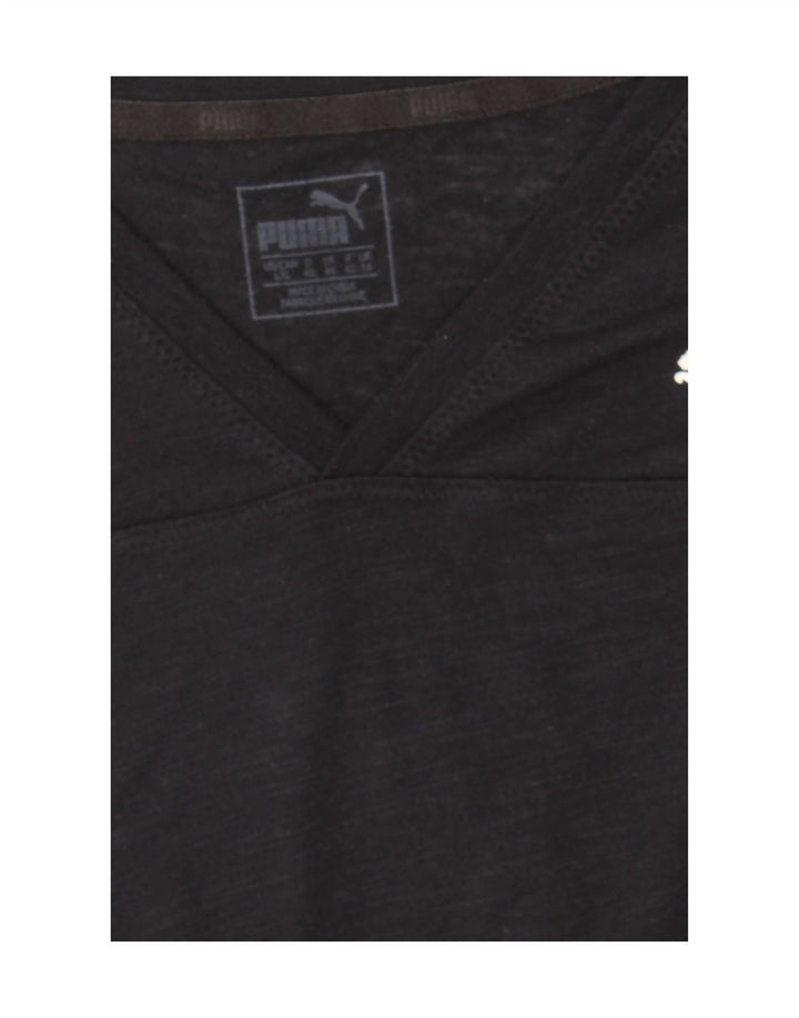 PUMA Womens T-Shirt Top UK 14 arge Black Polyester