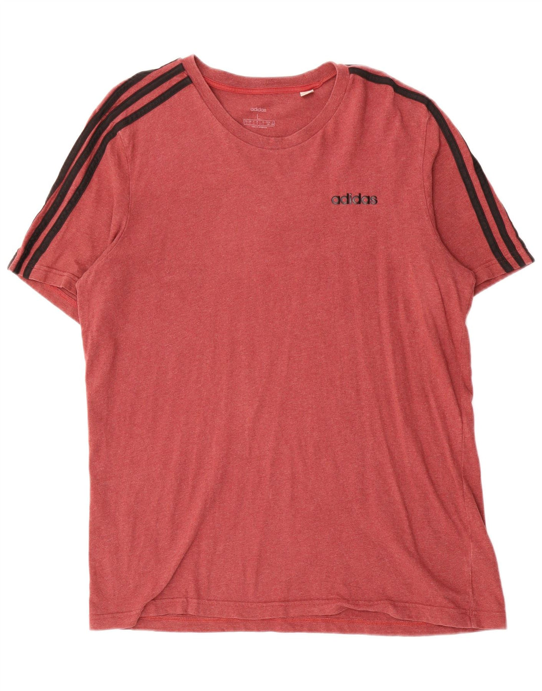 Adidas Mens T-Shirt Top Large Red Cotton