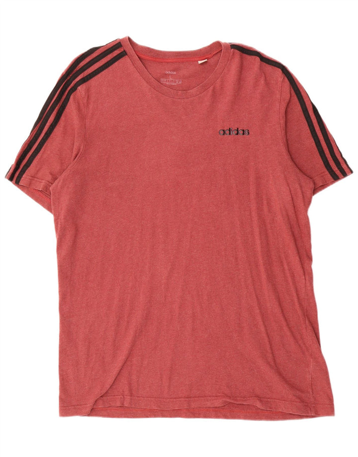Adidas Mens T-Shirt Top Large Red Cotton