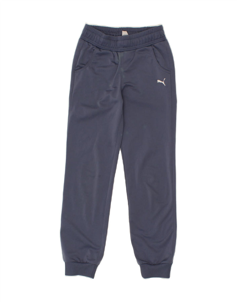 PUMA Boys Tracksuit Trousers Joggers 9-10 Years Medium Navy Blue Polyester | Vintage Puma | Thrift | Second-Hand Puma | Used Clothing | Messina Hembry 