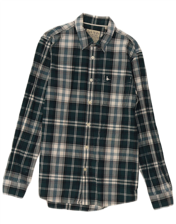 Jack Wills Mens Shirt Medium Green Check Cotton