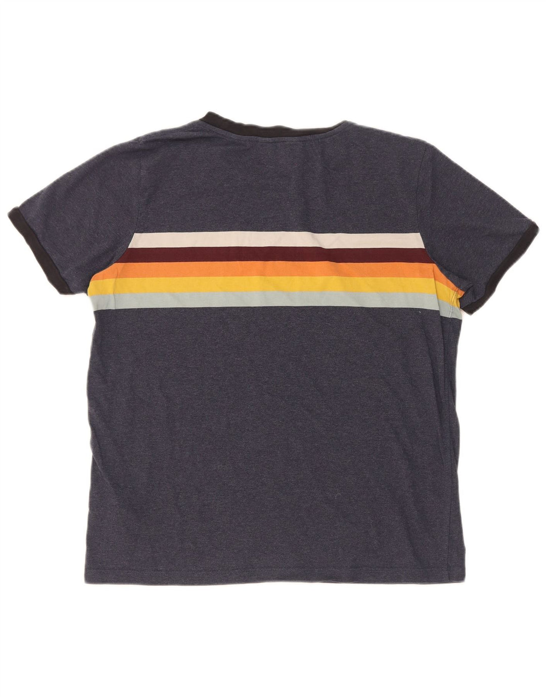 Superdry Mens T-Shirt Top Medium Navy Blue Colourblock