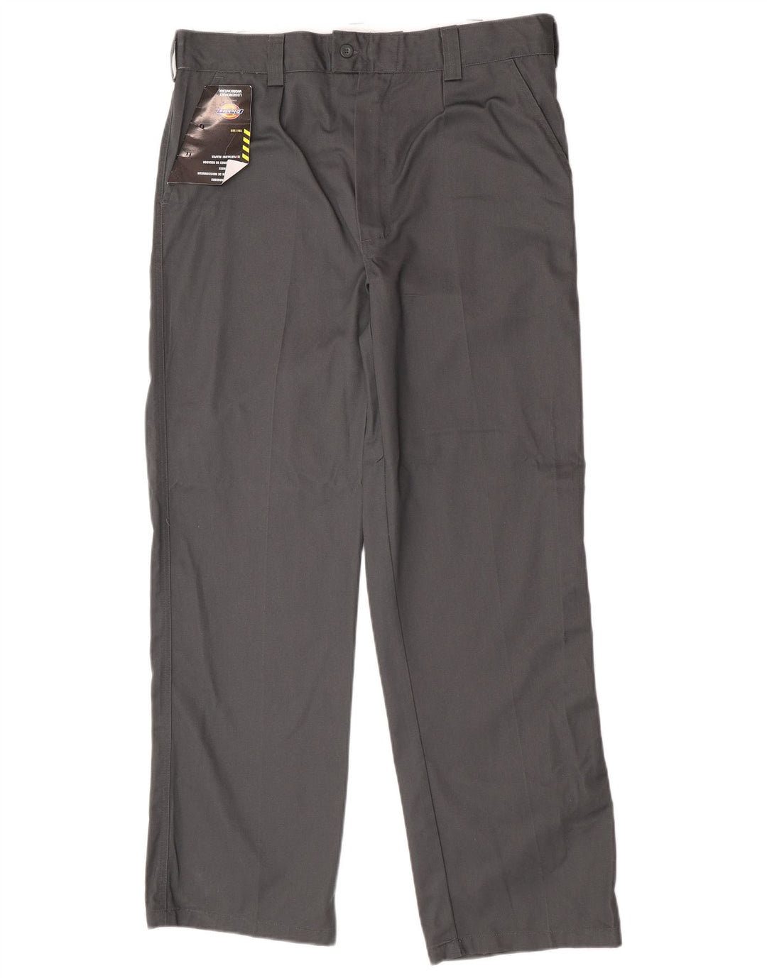 Dickies Mens Straight Chino Trousers W38 L32 Grey Polyester