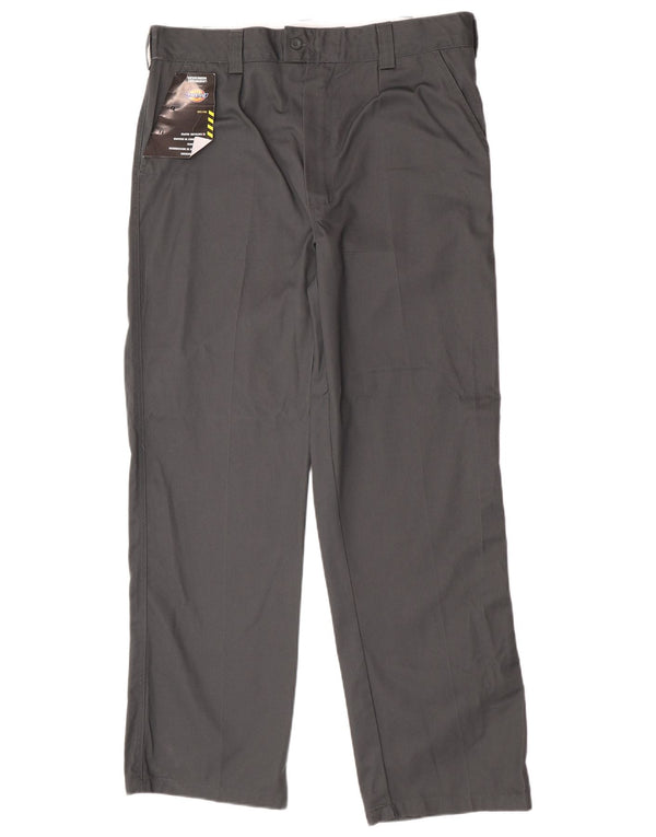Dickies Mens Straight Chino Trousers W38 L32 Grey Polyester