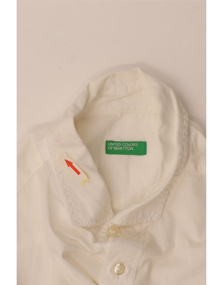 Benetton Mens Shirt Medium White Cotton