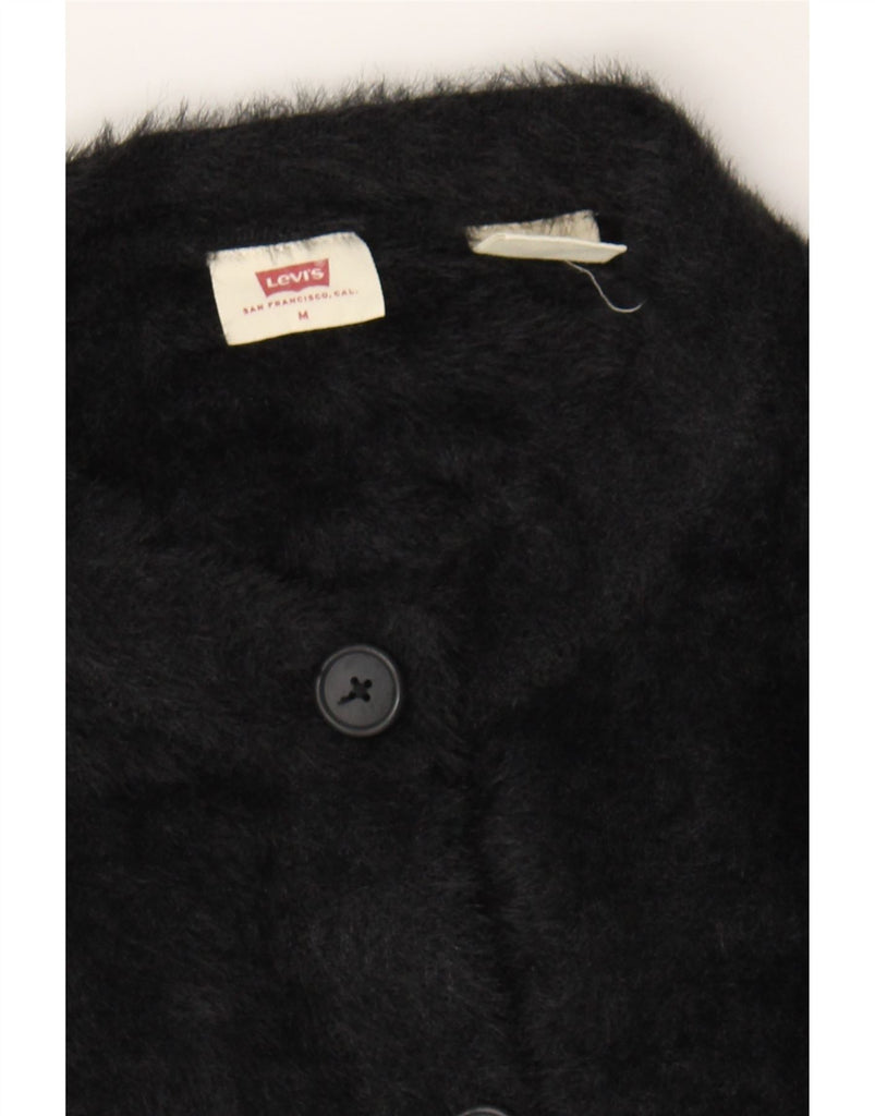 LEVI'S Womens Faux Fur Bolero Jacket UK 14 Medium Black Polyamide Vintage Levi's and Second-Hand Levi's from Messina Hembry 