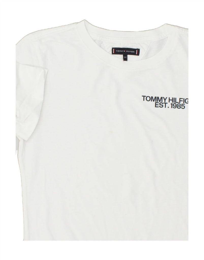 TOMMY HILFIGER Boys Graphic T-Shirt Top 11-12 Years White Cotton | Vintage Tommy Hilfiger | Thrift | Second-Hand Tommy Hilfiger | Used Clothing | Messina Hembry 