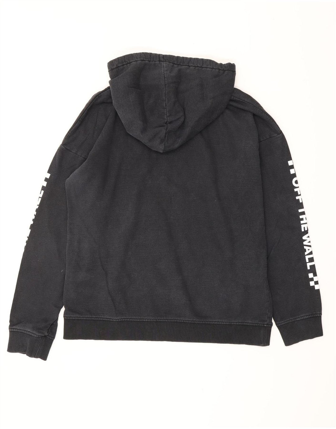 VANS Womens Graphic Oversized Hoodie Jumper UK 16 Large Navy Blue Cotton