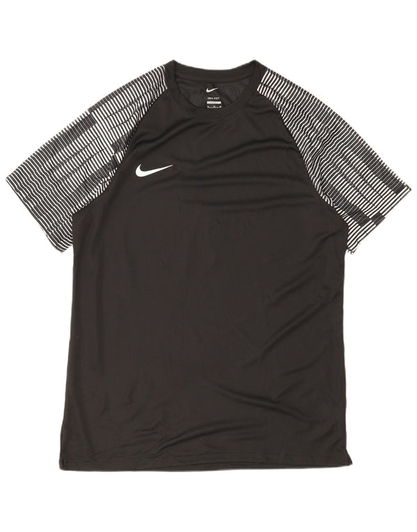 Nike Mens Dri Fit Slim T-Shirt Top XL Black Pinstripe Polyester