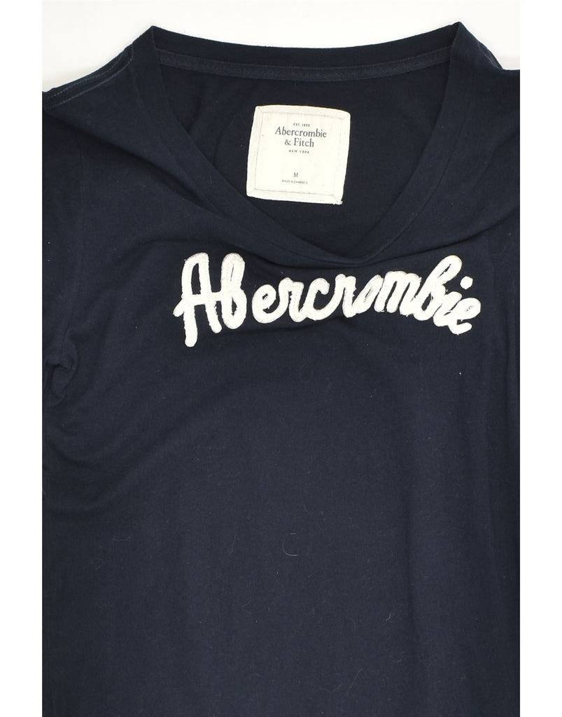 ABERCROMBIE & FITCH Womens Graphic T-Shirt Top UK 12 Medium Navy Blue | Vintage Abercrombie & Fitch | Thrift | Second-Hand Abercrombie & Fitch | Used Clothing | Messina Hembry 