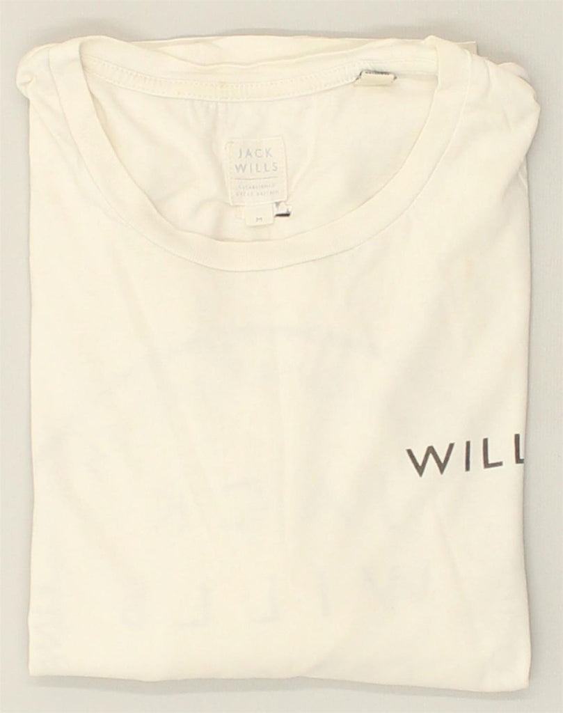 JACK WILLS Mens Graphic T-Shirt Top Medium White Cotton | Vintage Jack Wills | Thrift | Second-Hand Jack Wills | Used Clothing | Messina Hembry 