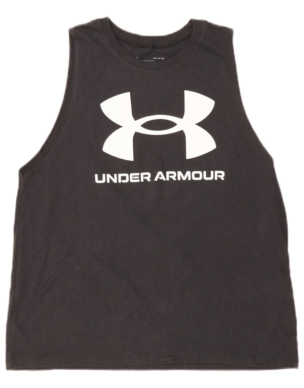 Under Armour Womens Graphic Vest Top UK 12 Medium Black Cotton