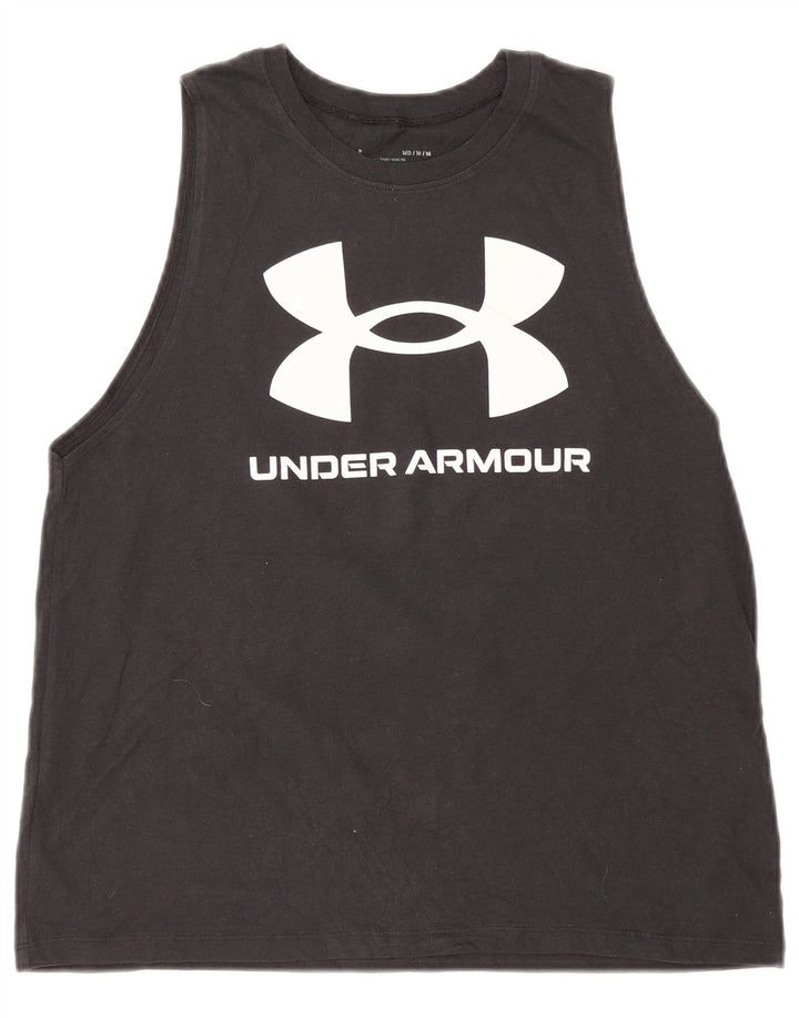 Under Armour Womens Graphic Vest Top UK 12 Medium Black Cotton
