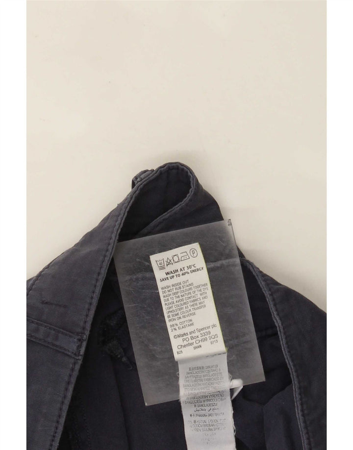 Marks & Spencer Womens Cropped Trousers UK 12 Medium W32 L24 Navy Blue