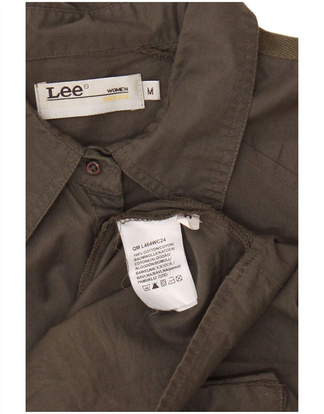 Lee Womens Cargo A-Line Dress UK 14 Medium Khaki Cotton