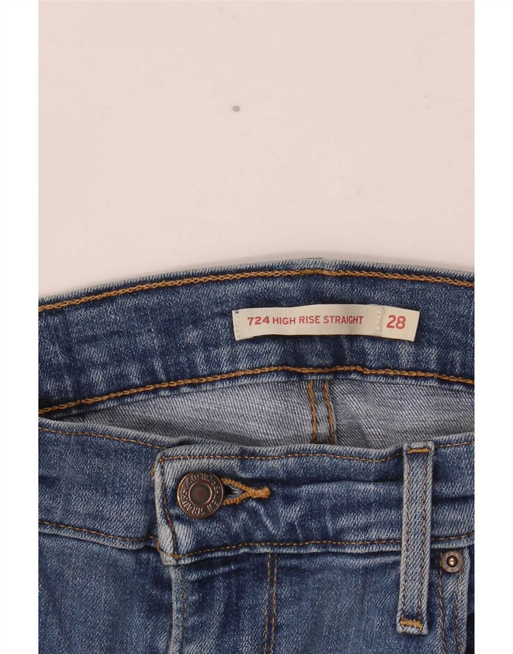 Levi's Womens 724 High Rise Straight Jeans W28 L28 Blue