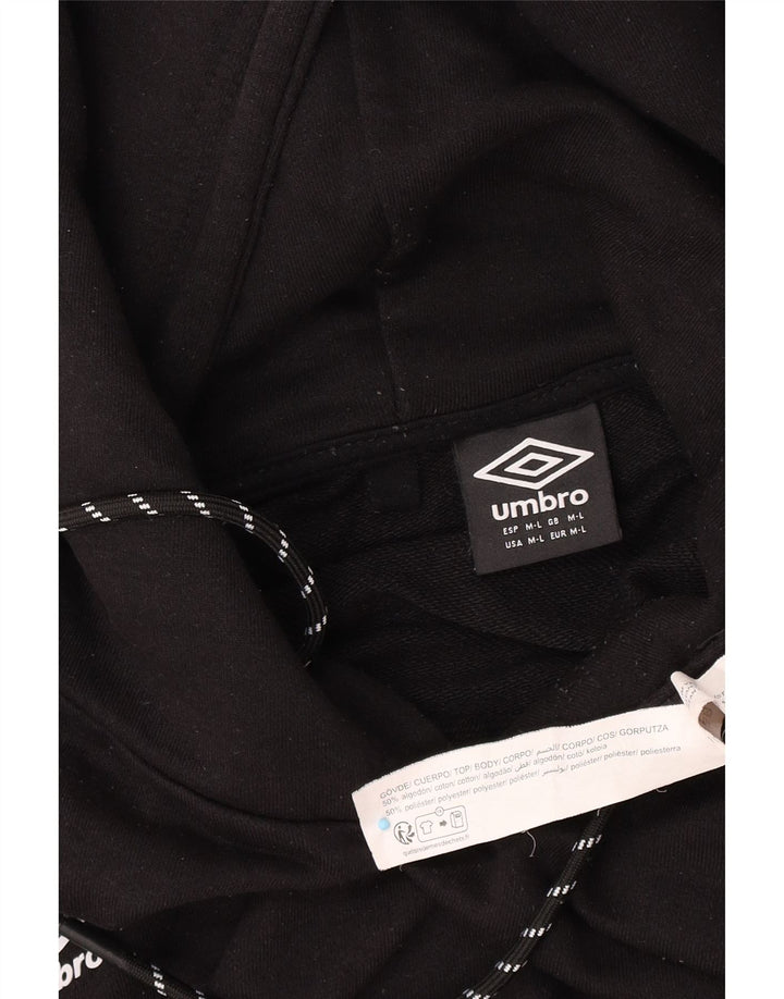 Umbro Mens Hoodie Jumper Medium Black Cotton