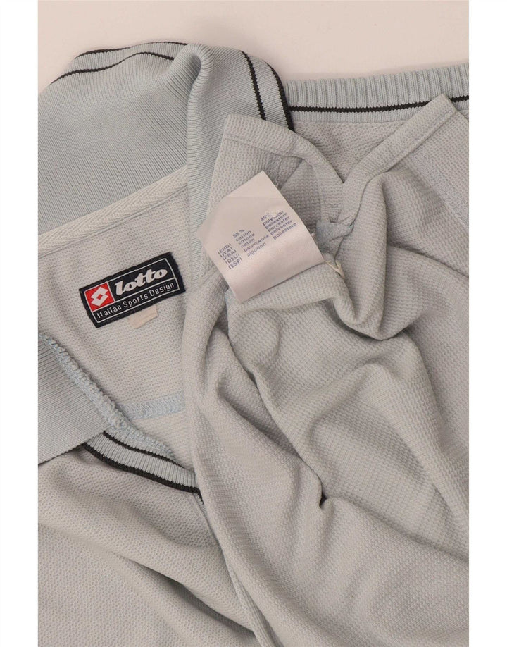 Lotto Womens Polo Shirt UK 14 Large Grey Cotton