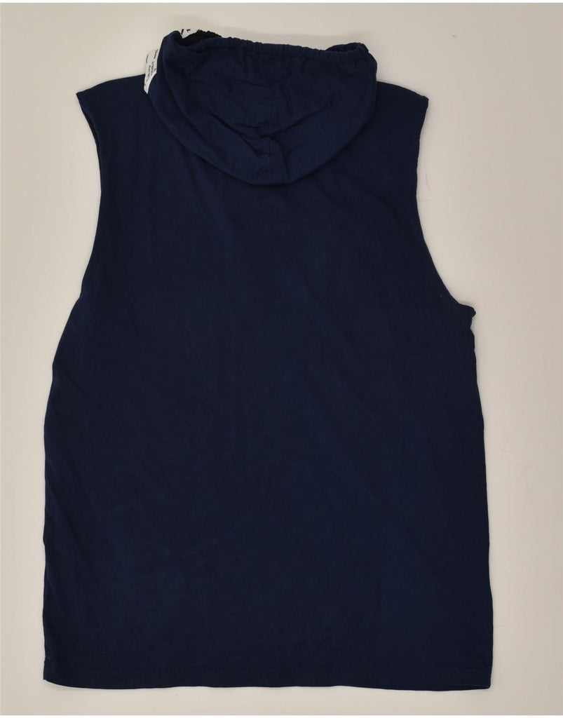 CHAMPION Womens Graphic Sleeveless Hoodie Dress UK 16 Large Navy Blue | Vintage Champion | Thrift | Second-Hand Champion | Used Clothing | Messina Hembry 