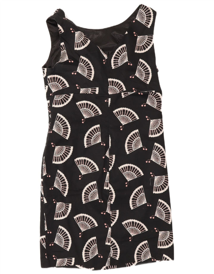 Oasis Womens Abstract Pattern Sleeveless Sheath Dress UK 16 large Black