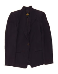 FENDI Womens 1 Button Blazer Jacket IT 40 Small Navy Blue Acetate Classic