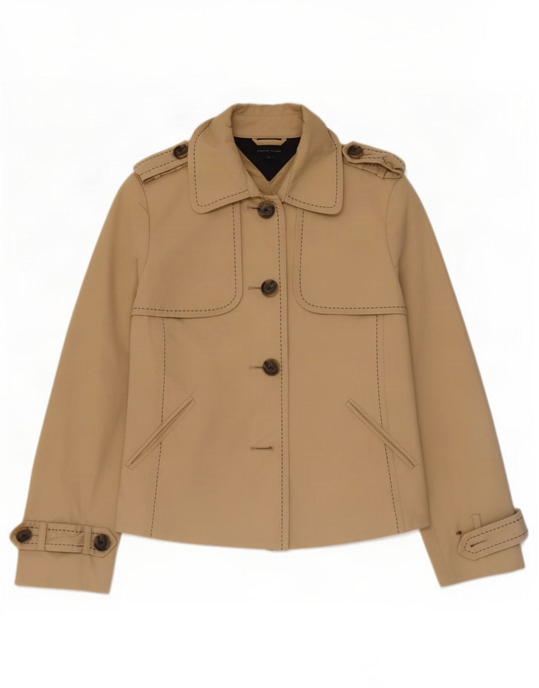 Tommy Hilfiger Womens Military Jacket UK 10 Small Beige Cotton