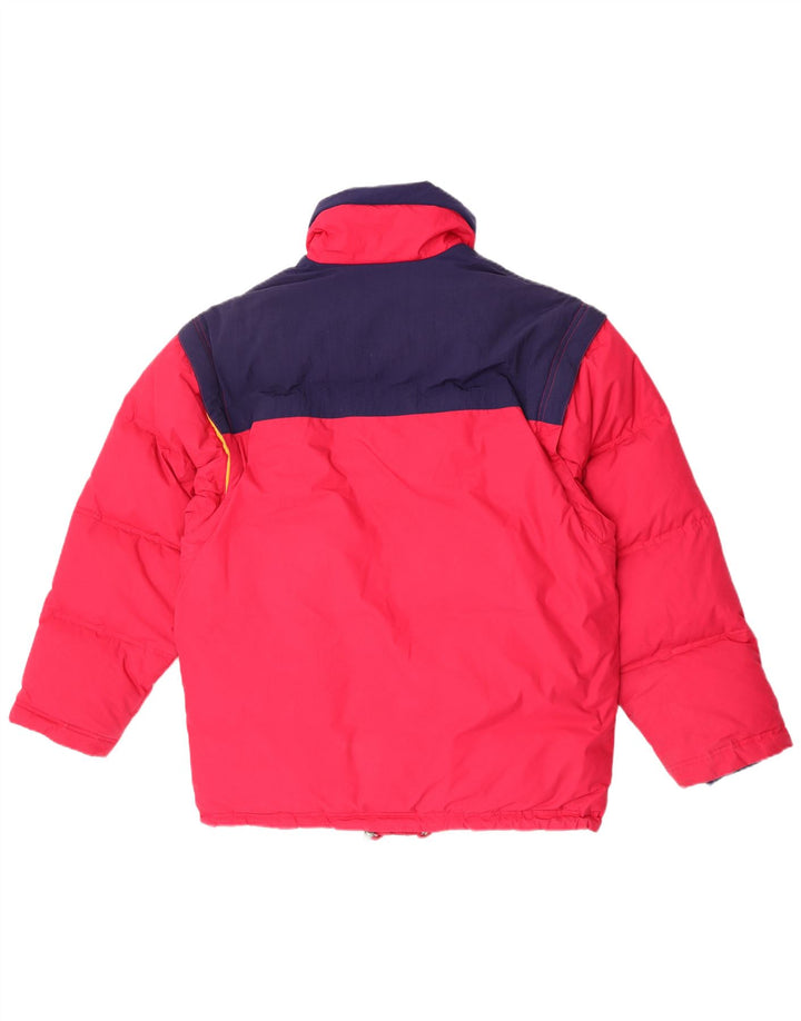 Diadora Mens Loose Fit Padded Jacket UK 36 Small Red Colourblock Polyester
