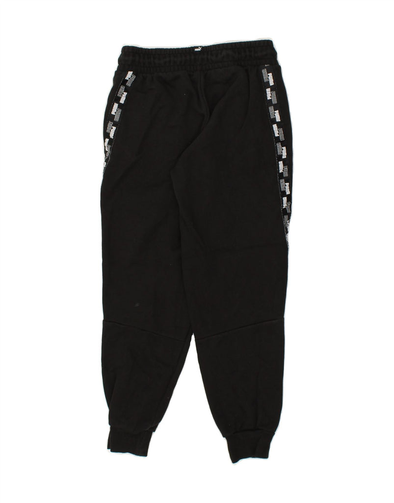 PUMA Boys Graphic Tracksuit Trousers Joggers 11-12 Years Black Cotton | Vintage Puma | Thrift | Second-Hand Puma | Used Clothing | Messina Hembry 