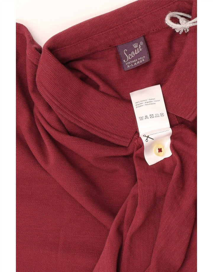Scout Mens Polo Shirt XL Maroon Cotton