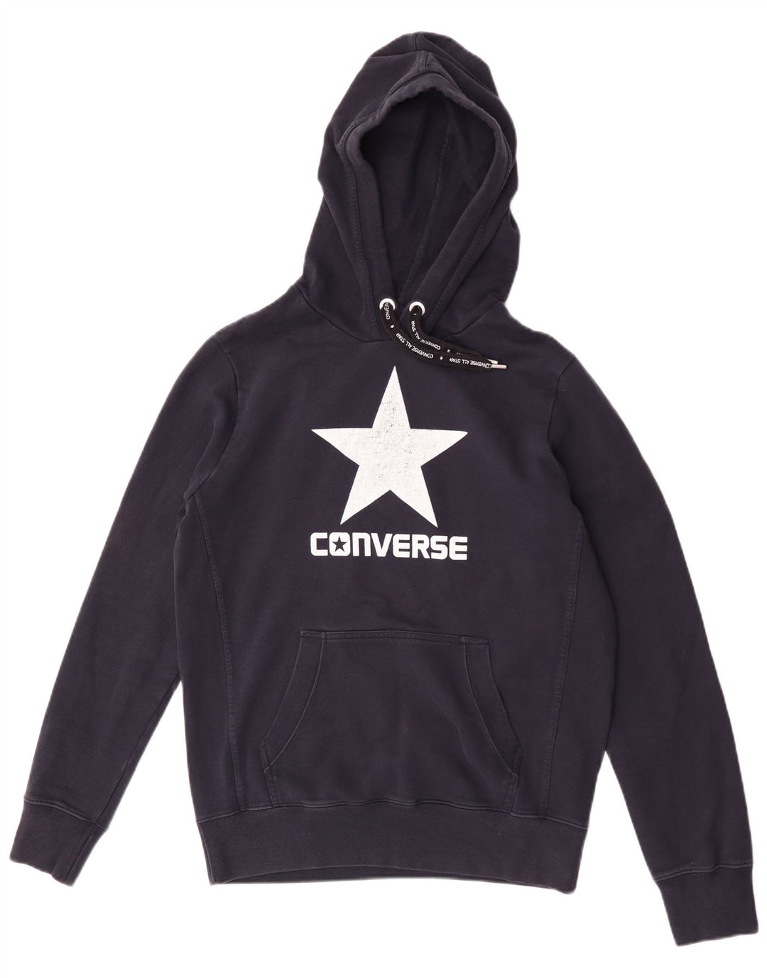 Converse Mens Graphic Hoodie Jumper Medium Navy Blue Cotton