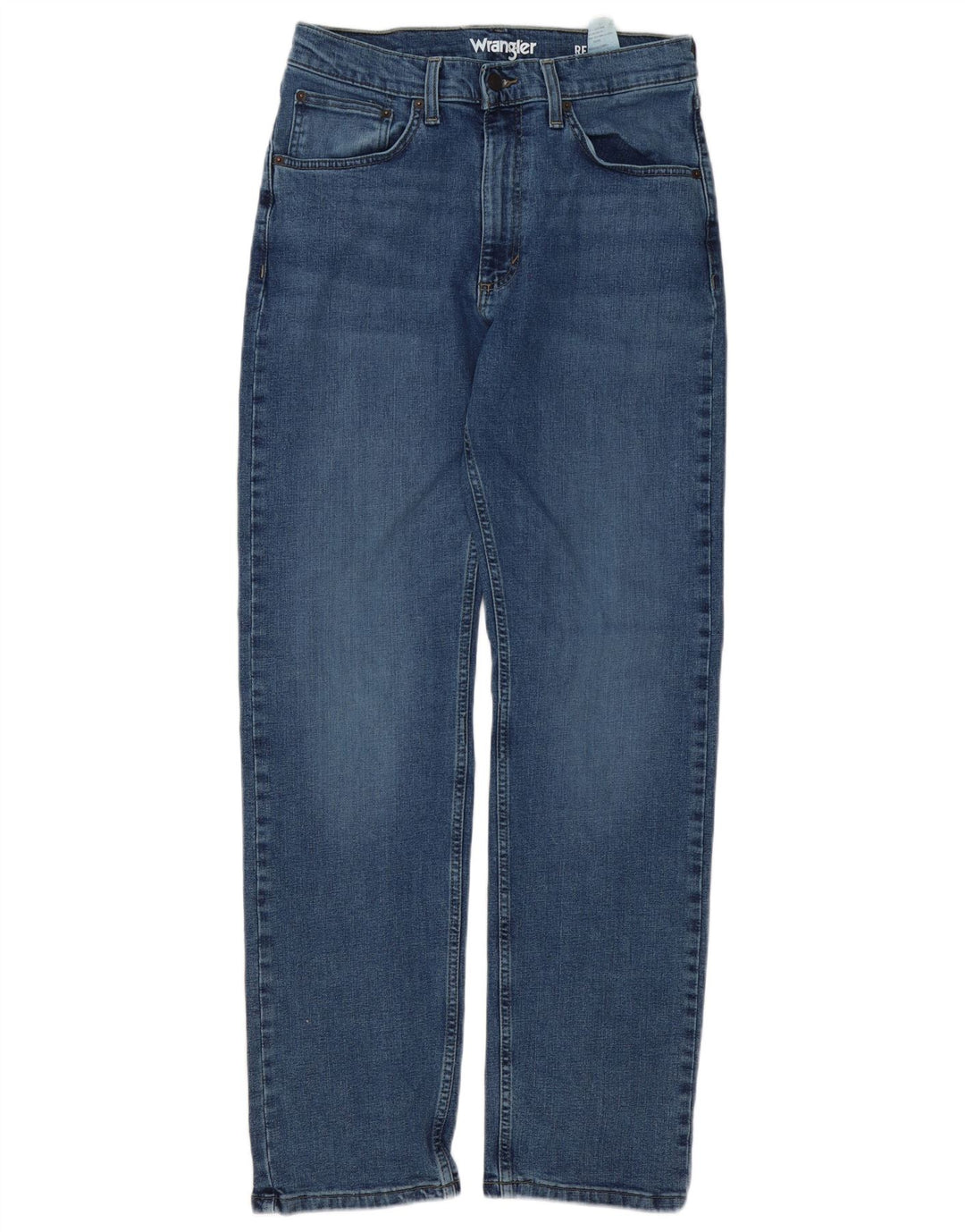 Wrangler Mens Regular Fit Straight Jeans W32 L34 Blue Cotton