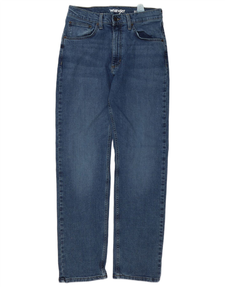 Wrangler Mens Regular Fit Straight Jeans W32 L34 Blue Cotton
