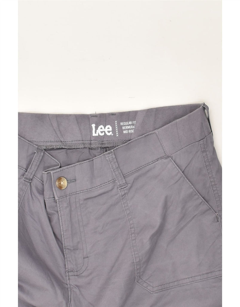 LEE Womens Regular Fit Mid Rise Bermuda Shorts US 12 Large W34 Grey Cotton | Vintage Lee | Thrift | Second-Hand Lee | Used Clothing | Messina Hembry 