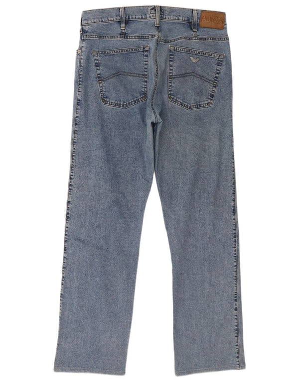 Armani Mens Straight Jeans W34 L30 Blue Cotton