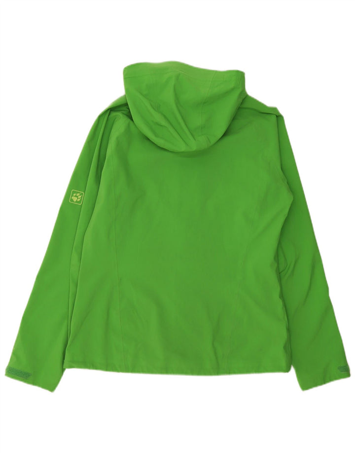 Jack Wolfskin Womens Hooded Rain Jacket UK 12/14 Medium Green Polyester
