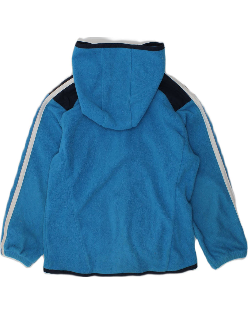 ADIDAS Boys Hooded Fleece Jacket 2-3 Years Blue Colourblock Polyester | Vintage Adidas | Thrift | Second-Hand Adidas | Used Clothing | Messina Hembry 