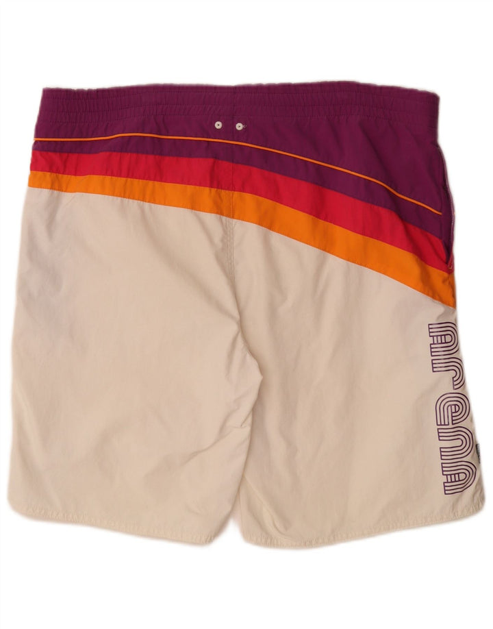 Arena Mens Graphic Swimming Shorts Large White Colourblock Polyamide