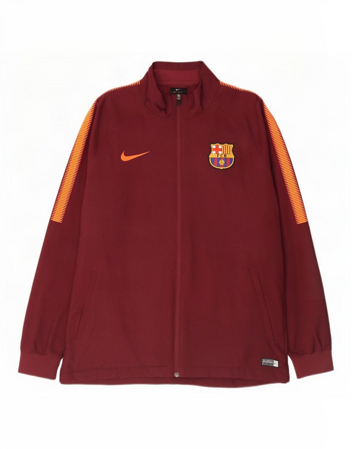 Nike Mens Barcelona Tracksuit Top Jacket XL Burgundy Colourblock Polyester
