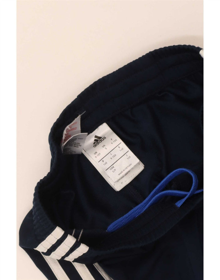 Adidas Boys Tracksuit Trousers Joggers 9-10 Years Navy Blue Polyester