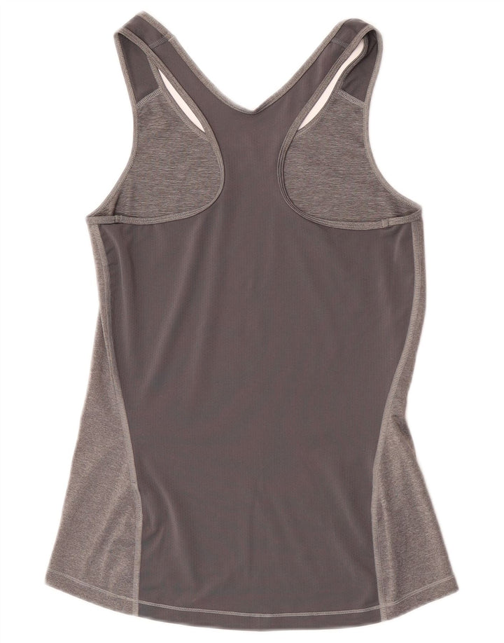 Nike Womens Dri Fit Graphic Vest Top UK 8 Small Grey Colourblock